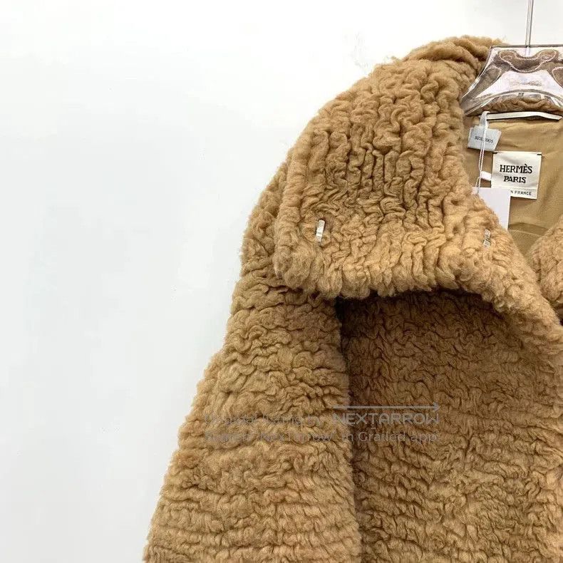 Hermes Hermes Brown Alpaca Fur Collar Coat. Size US XXS / EU 40 - 3 Thumbnail