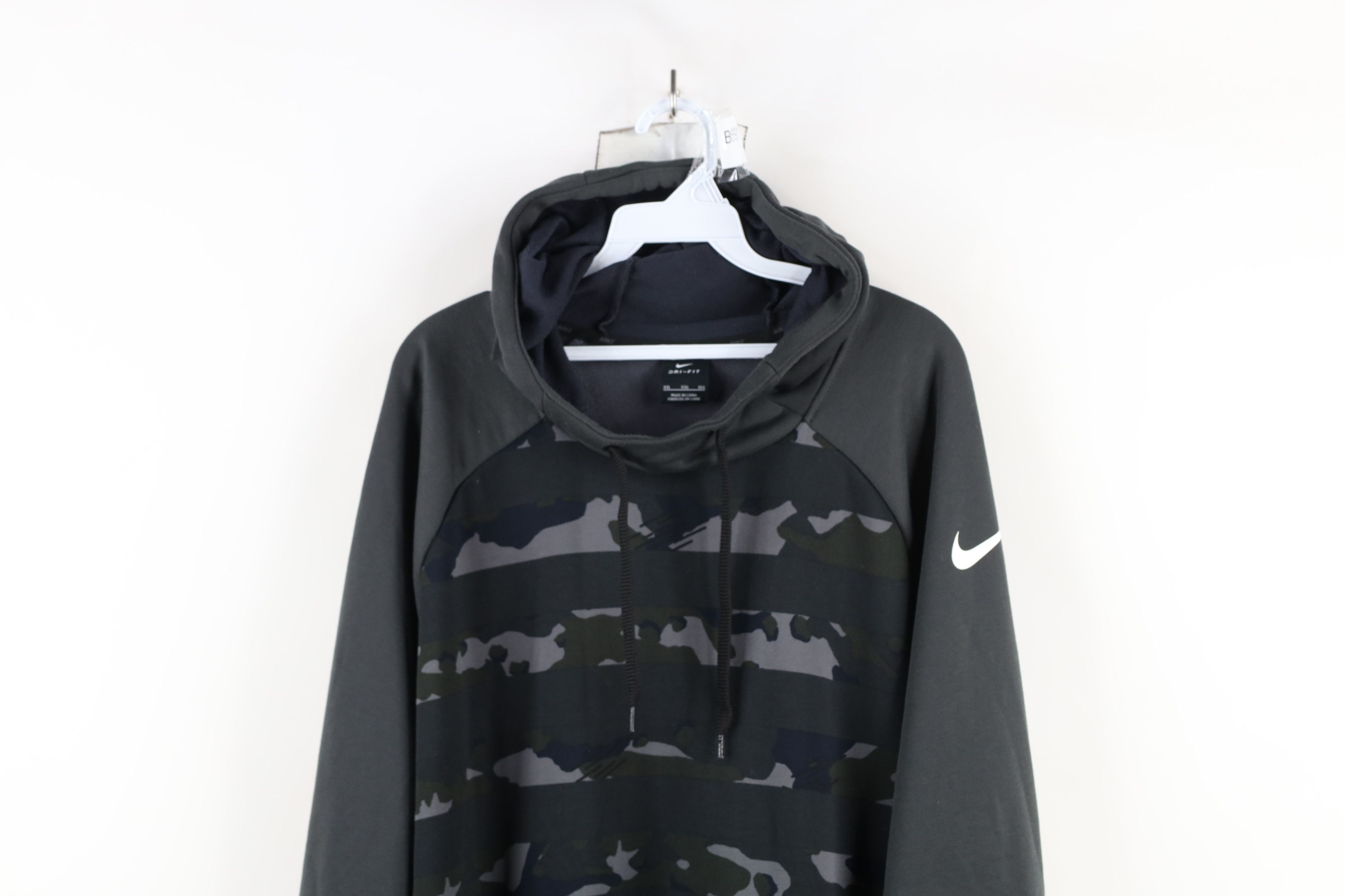 Nike × Vintage Vintage Y2K Nike Camouflage Knit Hoodie Sweatshirt Gray Size US XXL / EU 58 / 5 - 2 Thumbnail