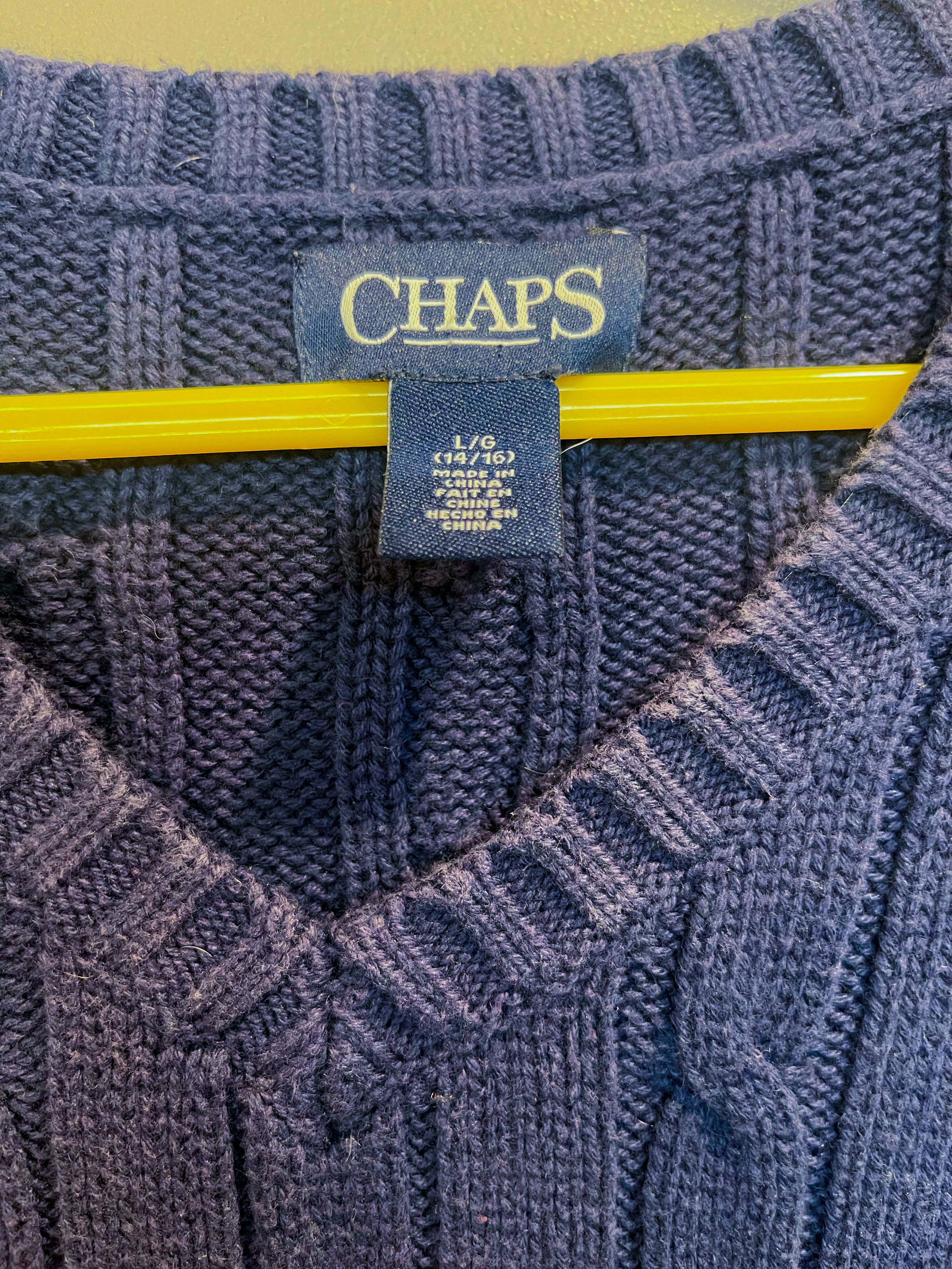 Chaps CHAPS Navy Sweater Vest Size L / US 10 / IT 46 - 3 Thumbnail