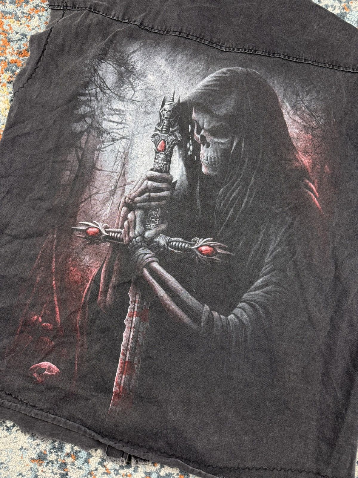 Band Tees × Vintage Vintage Y2K Spiral sleeveless shirt skull opium faded washed Size US L / EU 52-54 / 3 - 6 Thumbnail