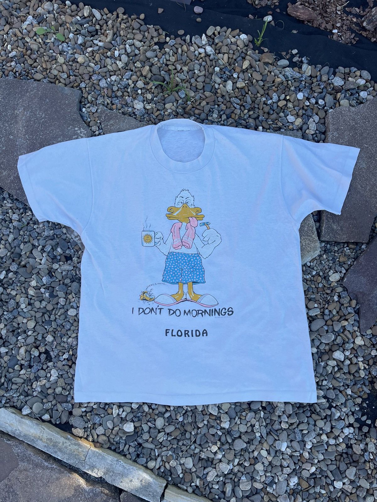 Vintage 1988 Donald Duck vintage Florida white t-shirt tee Size US L / EU 52-54 / 3 - 1 Thumbnail