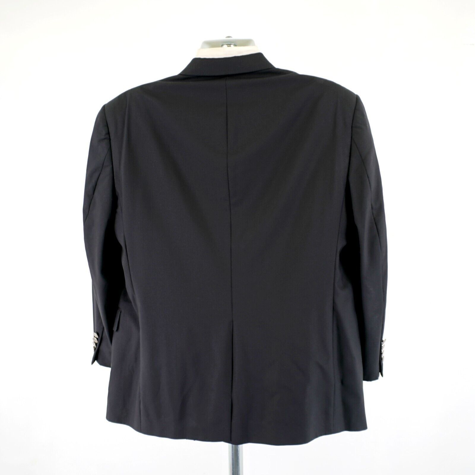 Hart Schaffner Marx DAMAGED Hart Schaffner Marx Black Wool 44R Blazer 2 Silver B Size 44R - 8 Thumbnail