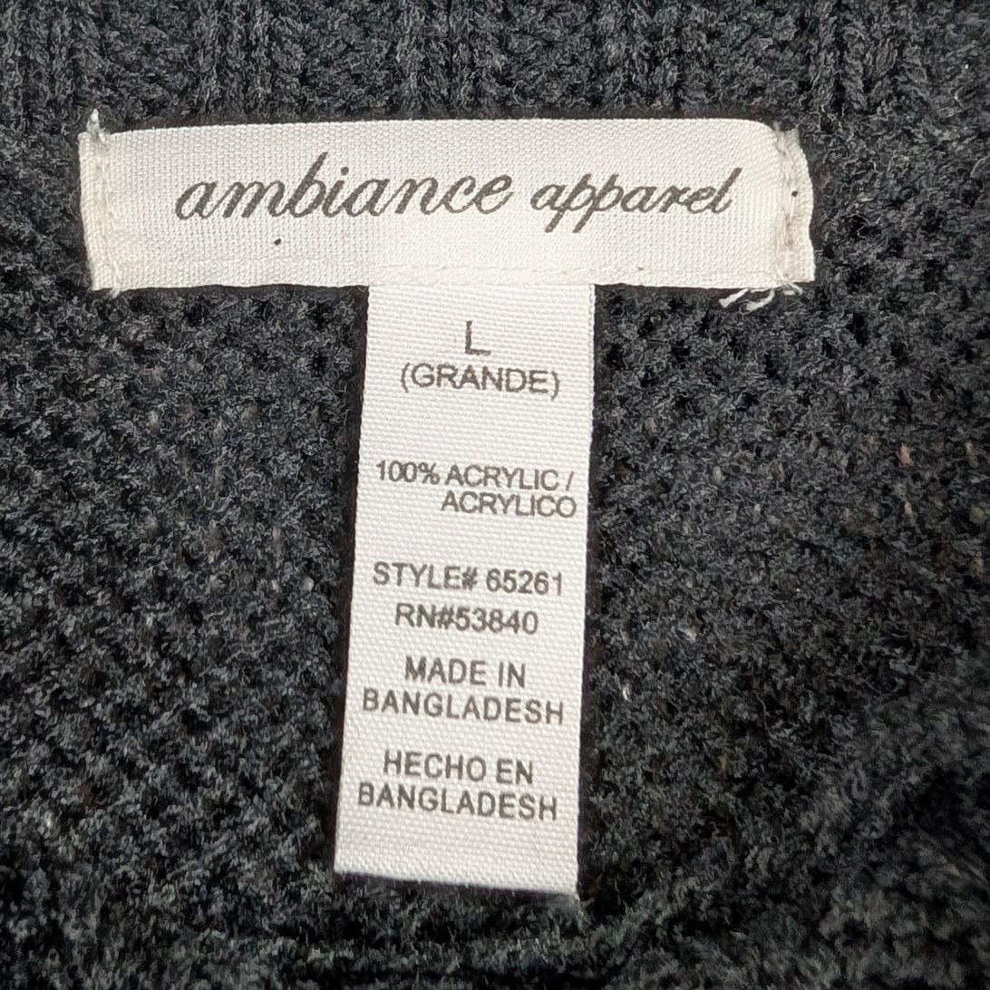 Unknown London Ambiance Apparel Black Ribbed Sweater Dress Women’s Size L Size L / US 10 / IT 46 - 4 Thumbnail