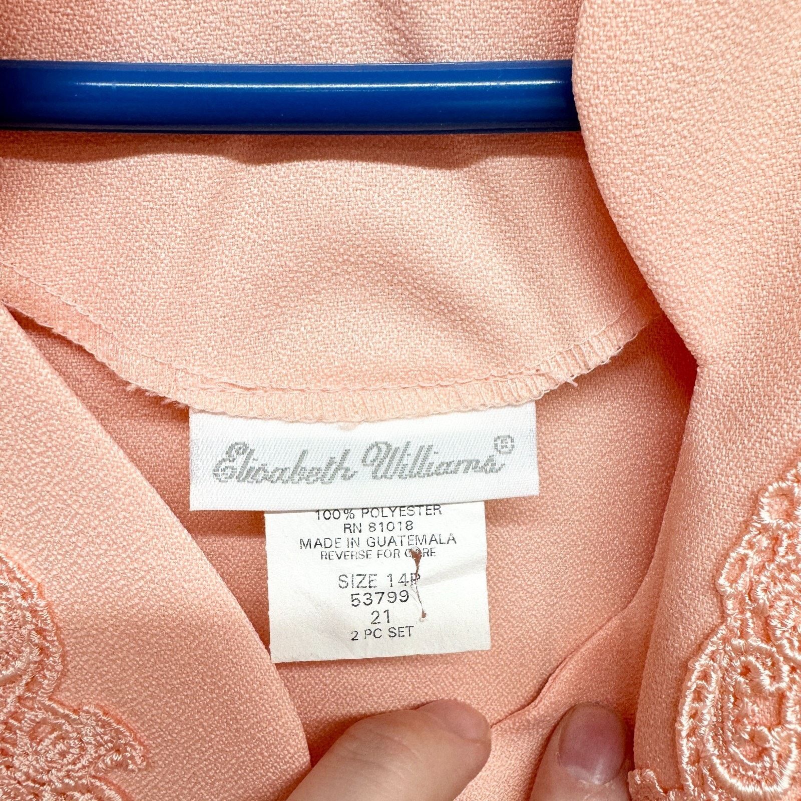 Vintage Elizabeth William VTG Top Women Size 14P Short Sleeve Pink Size XL / US 12-14 / IT 48-50 - 2 Thumbnail