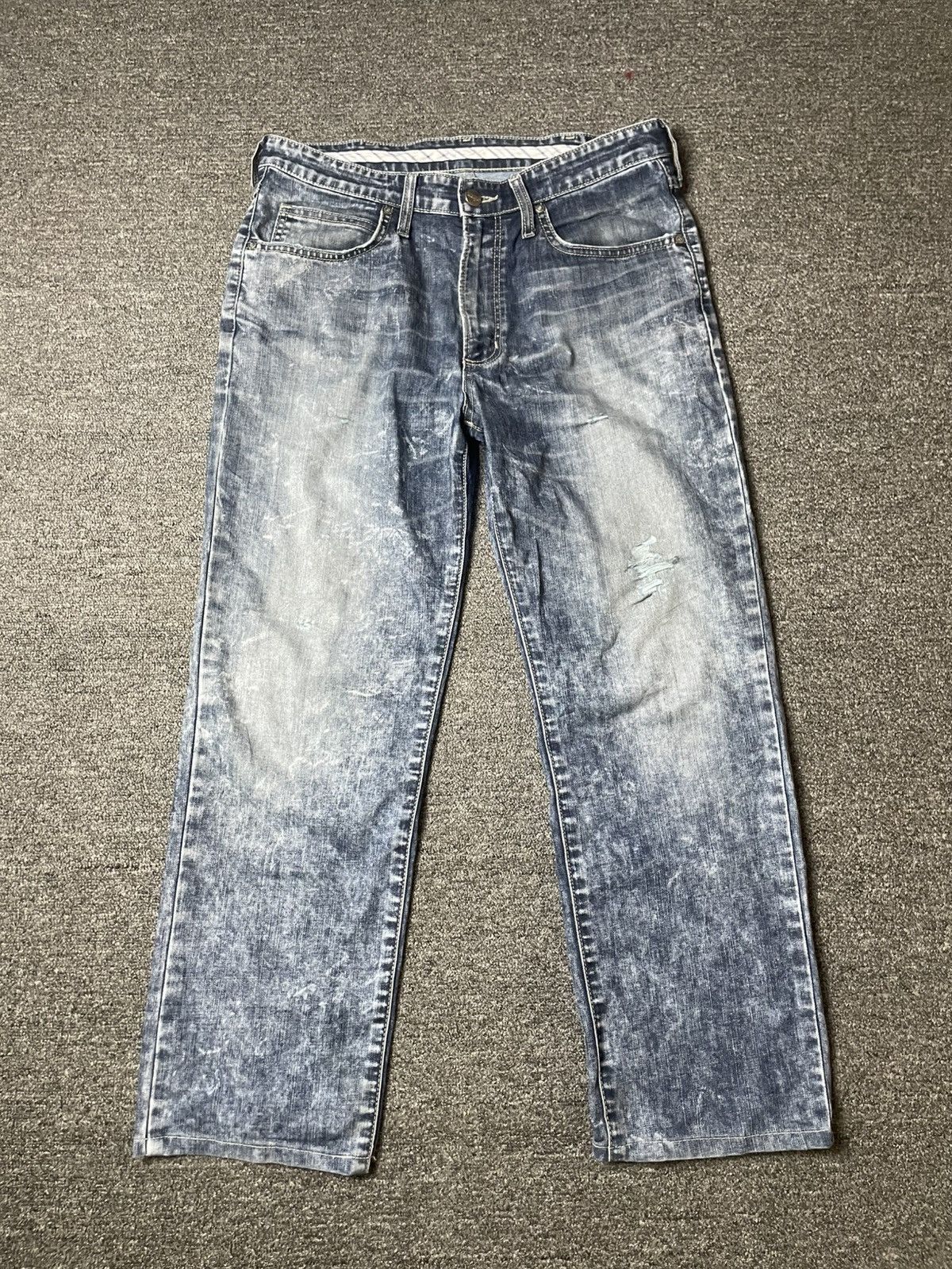 Vintage × Wrangler Wrangler Apparel Acid Wash Straight Cut Jeans (111) Size US 31 - 1 Thumbnail