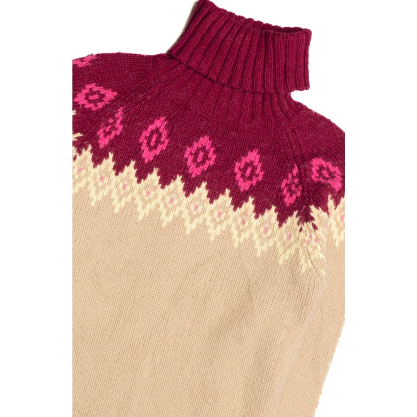 Vintage VINTAGE Joe Fair Isle Sweater Medium Brown Purple Cream Wool Knit Mens Size M / US 6-8 / IT 42-44 - 2 Thumbnail