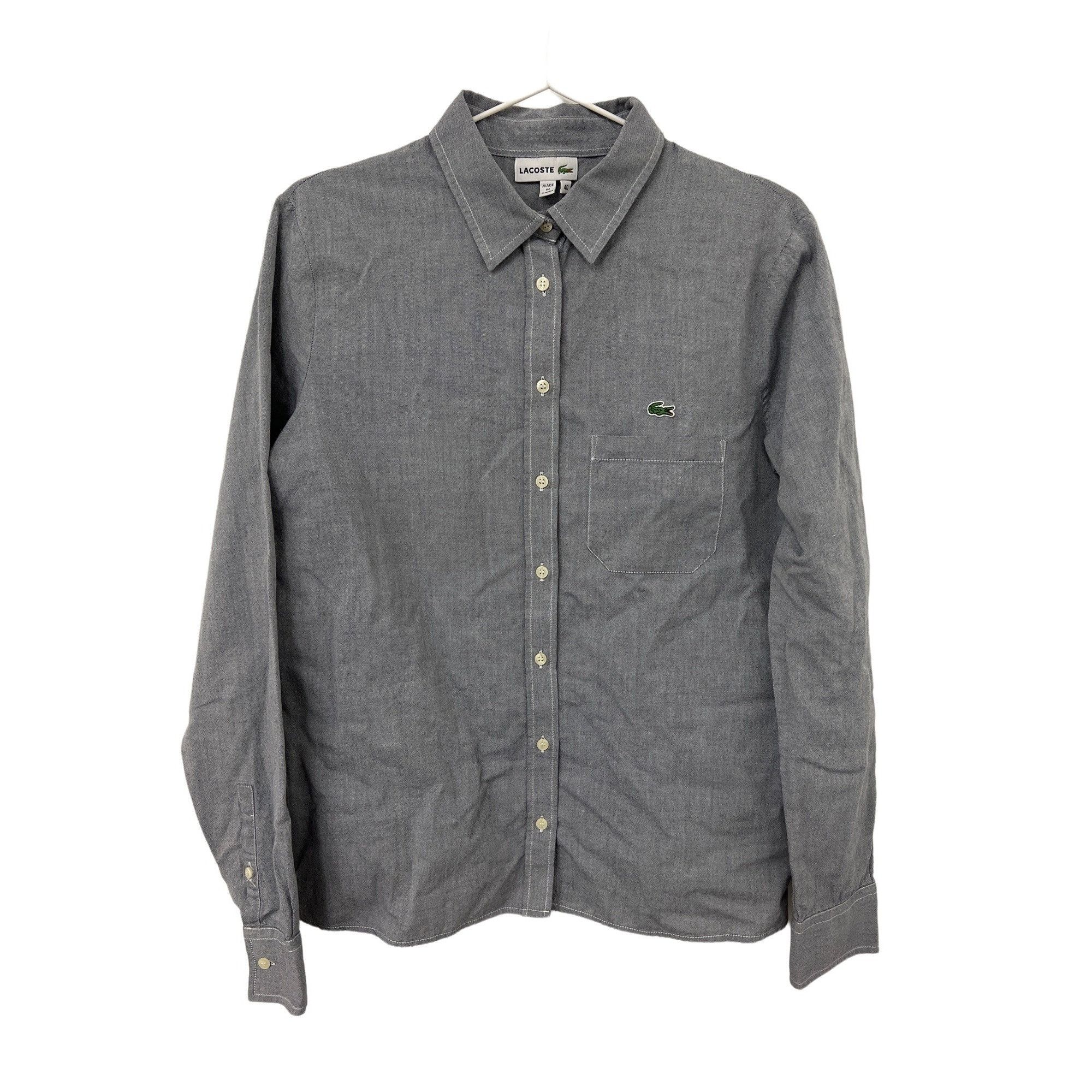 Lacoste Lacoste Grey Button-Up Shirt Size L / US 10 / IT 46 - 1 Thumbnail