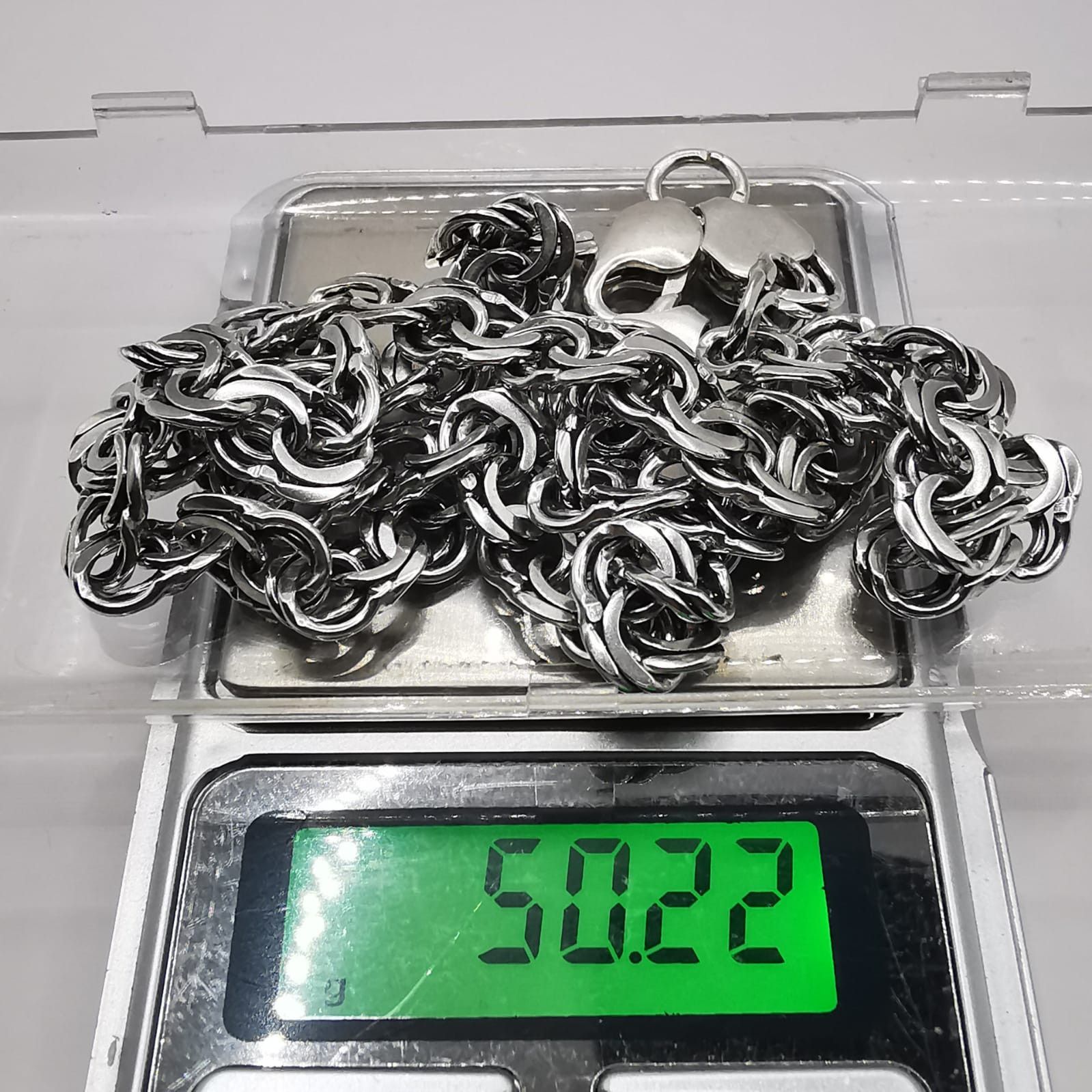 Sterling Silver Vintage Jewelry Chain, 925 Sterling Silver, Signed 50,22g Size ONE SIZE - 3 Thumbnail