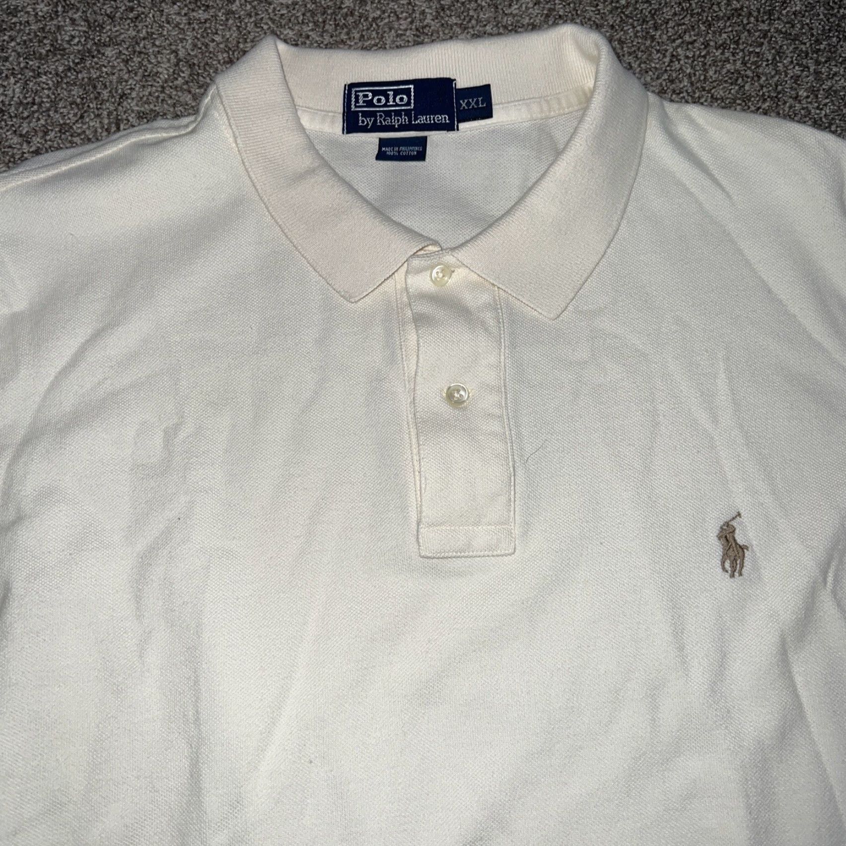 Polo Ralph Lauren Polo Ralph Lauren Beige Long Sleeve Polo Shirt Mens Size 2XL Size US XXL / EU 58 / 5 - 2 Thumbnail