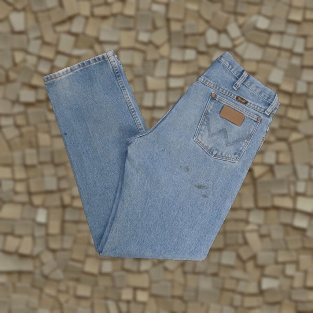 Wrangler VINTAGE Wrangler VTG 90s Y2K RETRO PAINT DISTRESSED WORKWEAR DENIM JEANS 2015 SZ 33x32 Size 24" / US 00 / IT 34 - 1 Thumbnail