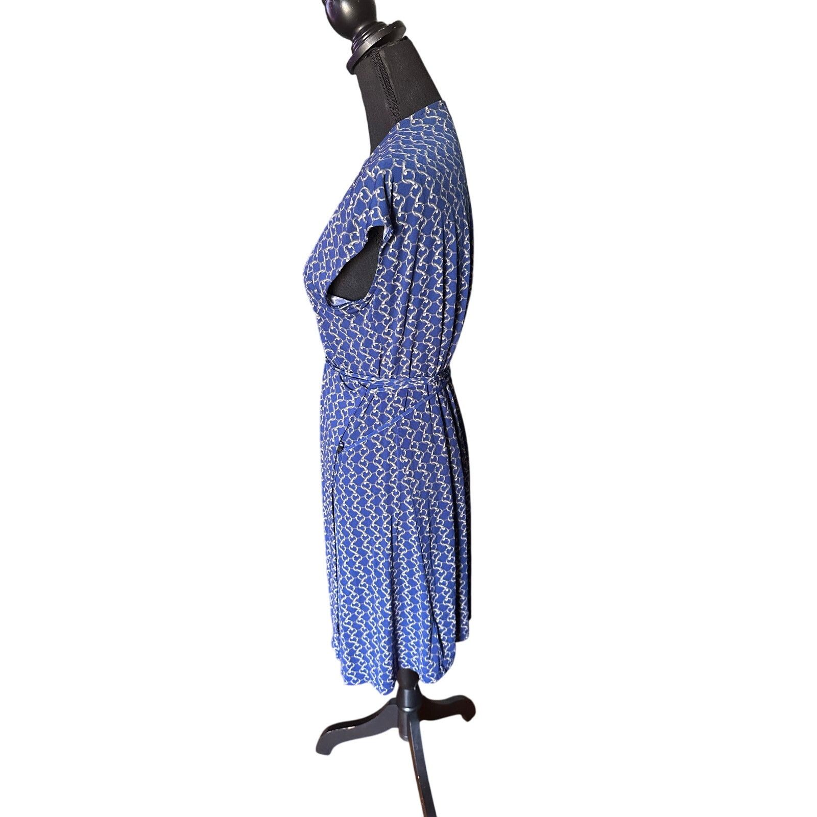 Michael Kors Michael Michael Kors Blue Print Wrap Dress Belted Size PL Size L / US 10 / IT 46 - 5 Thumbnail