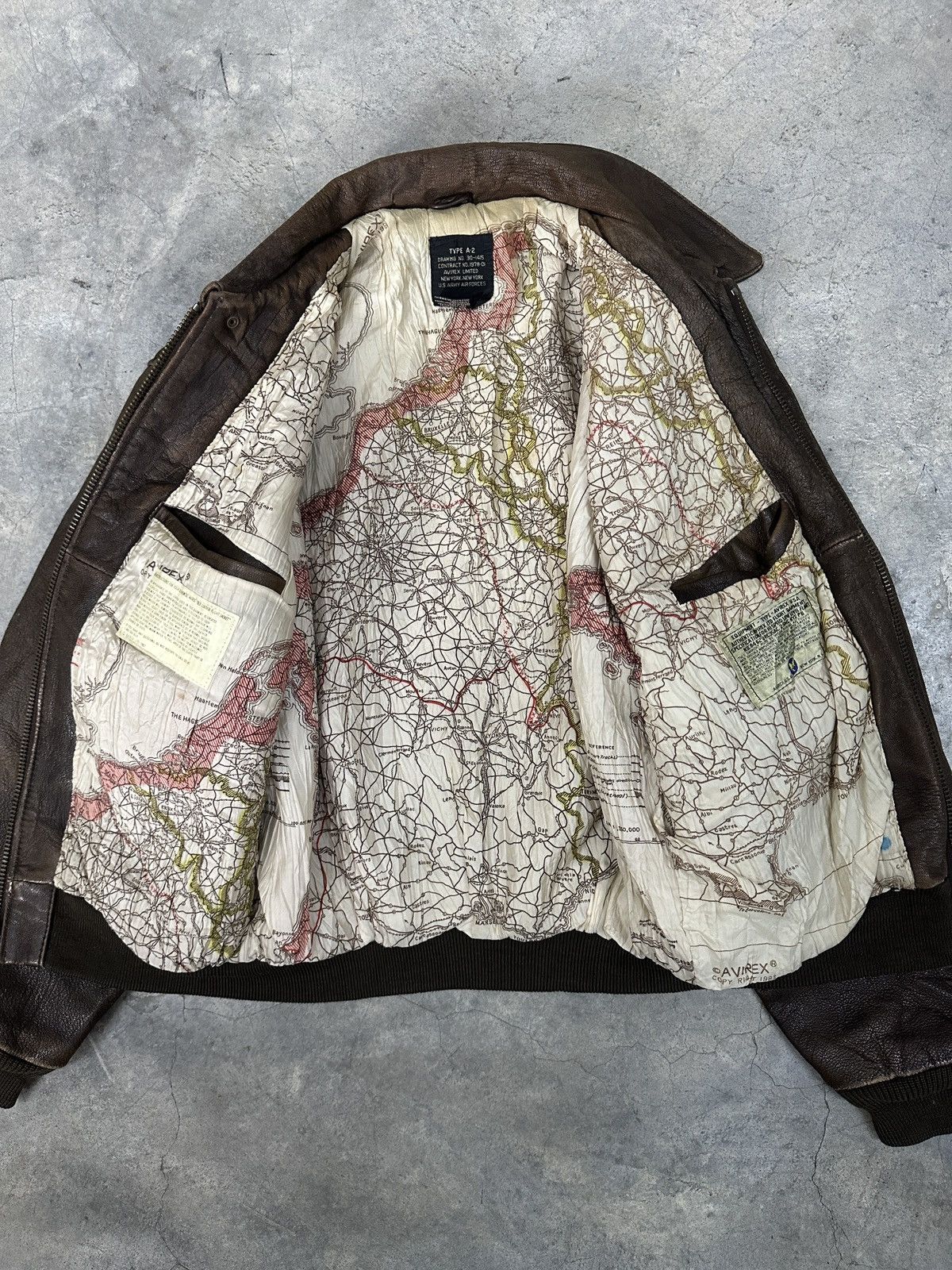 Vintage 80s Avirex Type A-2 Flight Leather Jacket