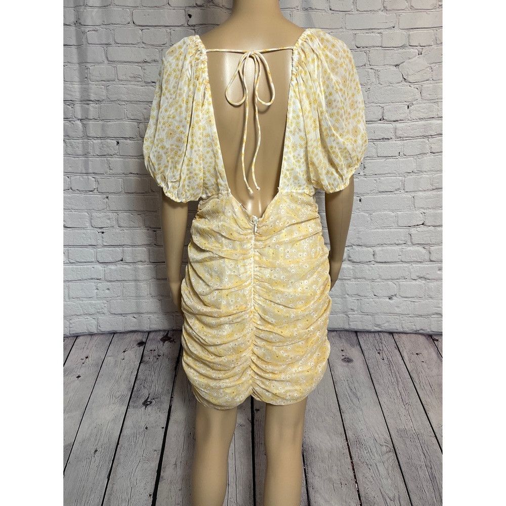 Free People New Free People Tea Yellow Floral Tessa Dress Size M Size M / US 6-8 / IT 42-44 - 5 Thumbnail
