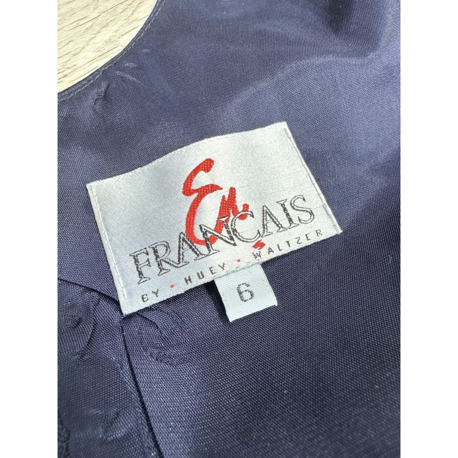Vintage En Francais Blue Bodycon Dress Short Sleeve Bow Button Accent Lined Cocktail Sz 6 Womens Size M / US 6-8 / IT 42-44 - 4 Thumbnail