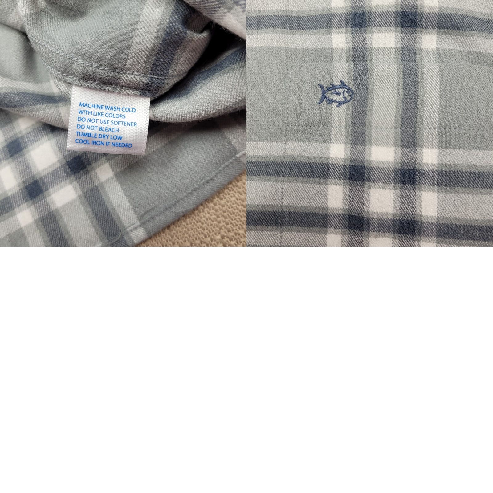 Southern Tide Sport Shirt Men's Size S Plaid Intercoastal Char Steel Gray NWT