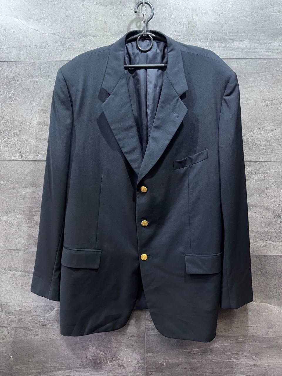 Corneliani Corneliani Navy Blazer Gold Buttons Virgin Wool Mens Size XL Size 46R - 1 Thumbnail