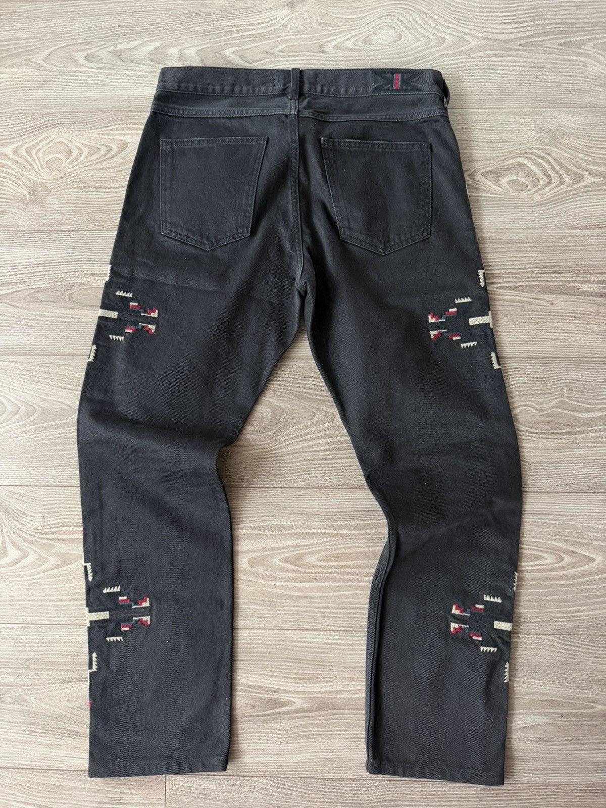 Isabel Marant Isabel Marant x H&M Embroidered Western Black Denim Jeans Size US 33 - 20 Thumbnail