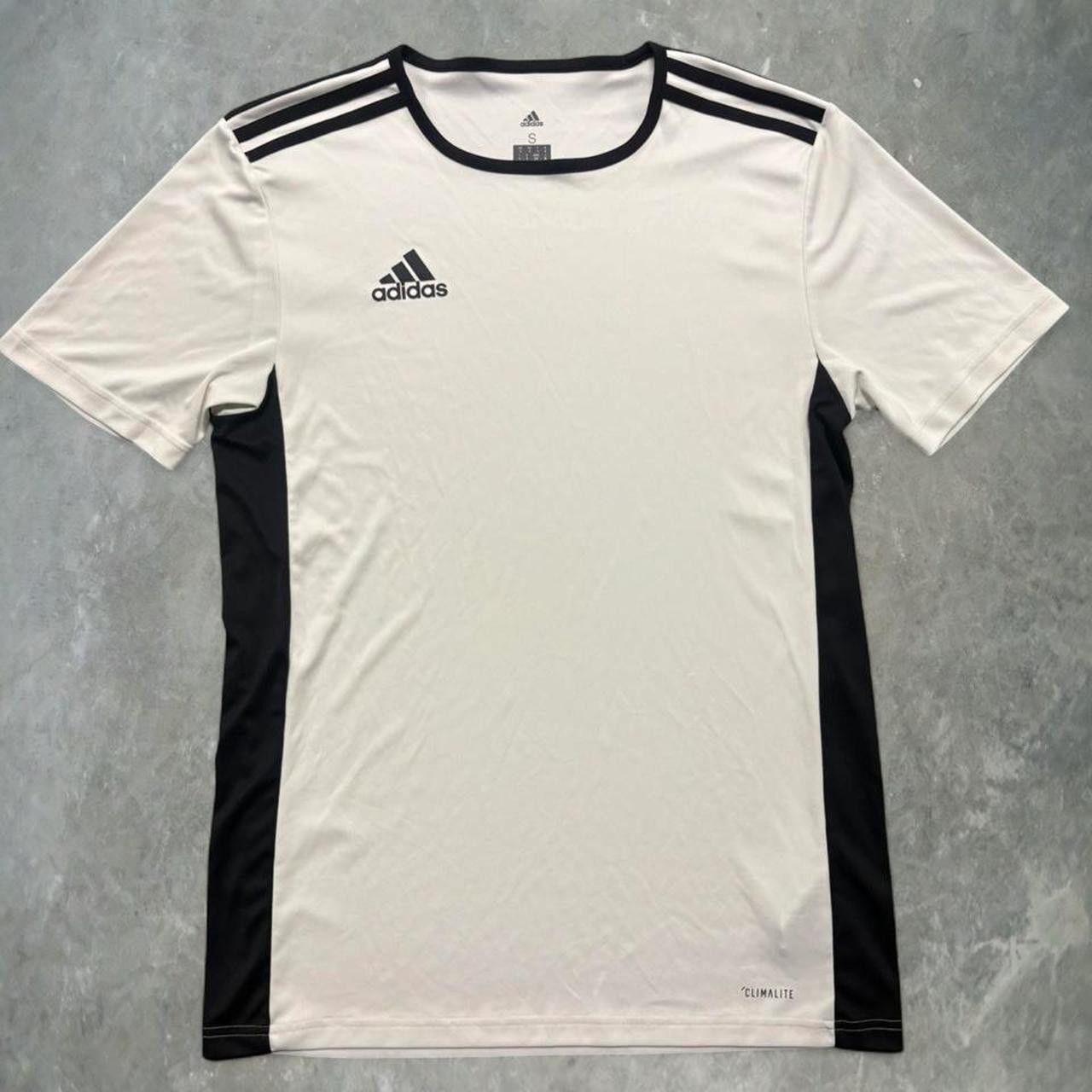Adidas Crazy Vintage Y2K/2000s Adidas White and Black Striped Blank Soccer Jersey! Size US S / EU 44-46 / 1 - 1 Thumbnail