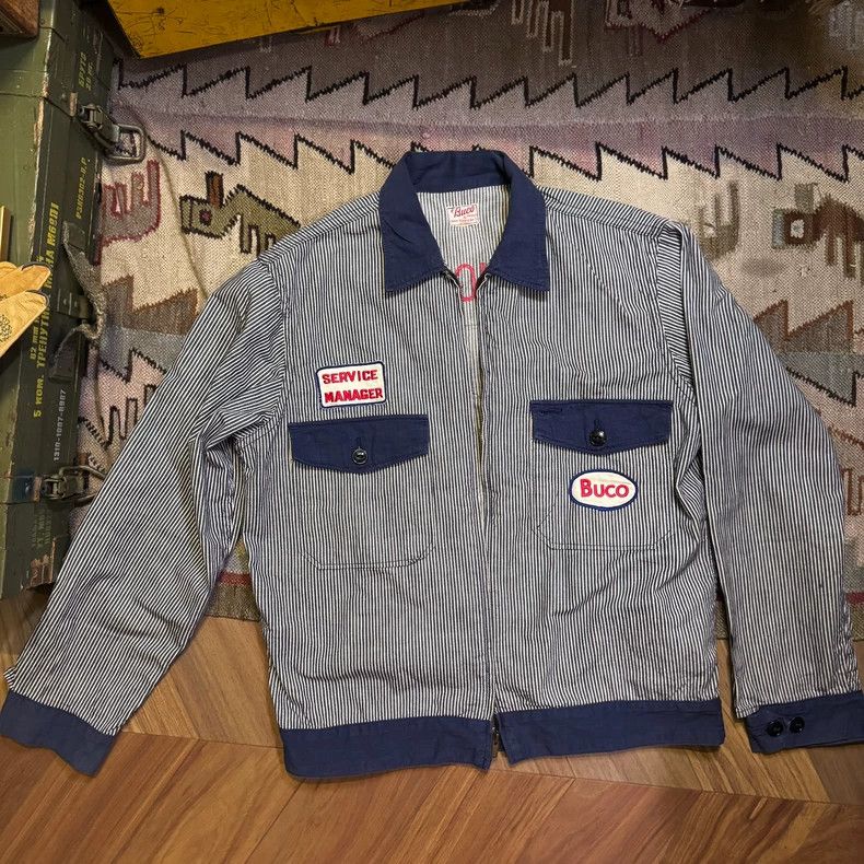 The Real McCoy's Buco Workwear Railway Jacket Striped Design- DMC Size US L / EU 52-54 / 3 - 1 Thumbnail