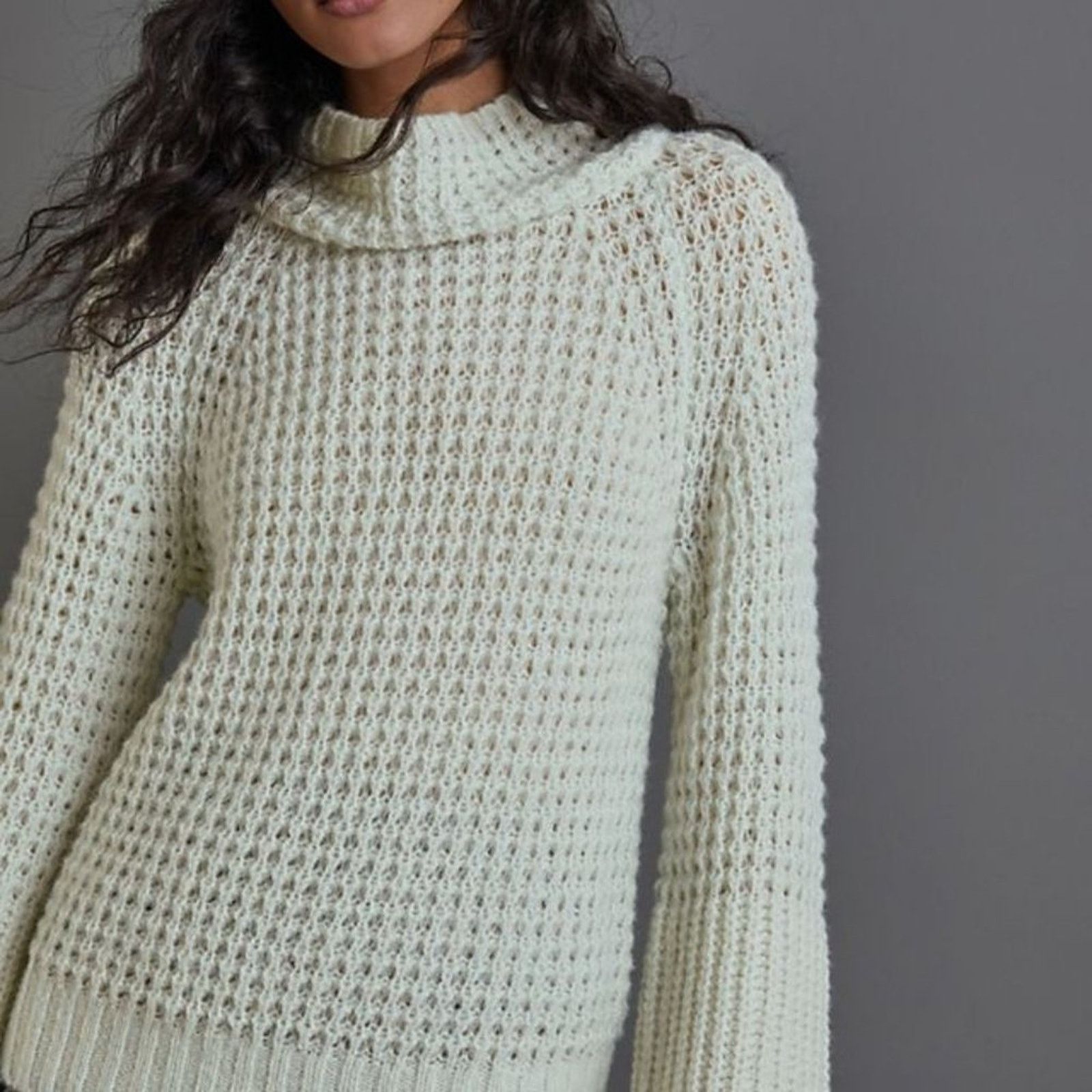 Anthropologie Anthropologie Maeve Mint Bell-Sleeve Sweater Size S / US 4 / IT 40 - 7 Thumbnail