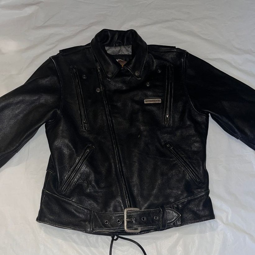 Harley Davidson Harley Davidson Leather Jacket Metal Bar & Shield - Size: L Size US L / EU 52-54 / 3 - 3 Thumbnail