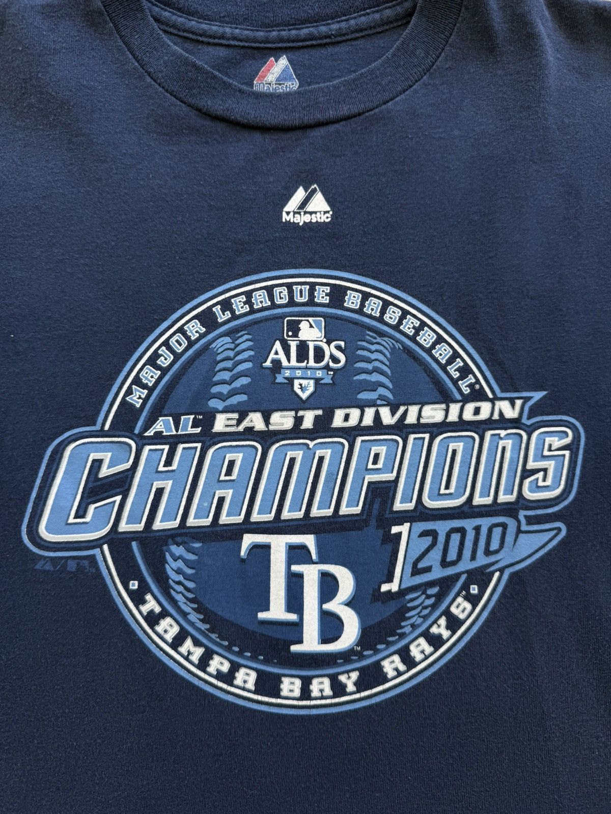 Majestic 2010 Tampa Bay Rays Baseball MLB AL East Champions Shirt Size L / US 10 / IT 46 - 4 Thumbnail