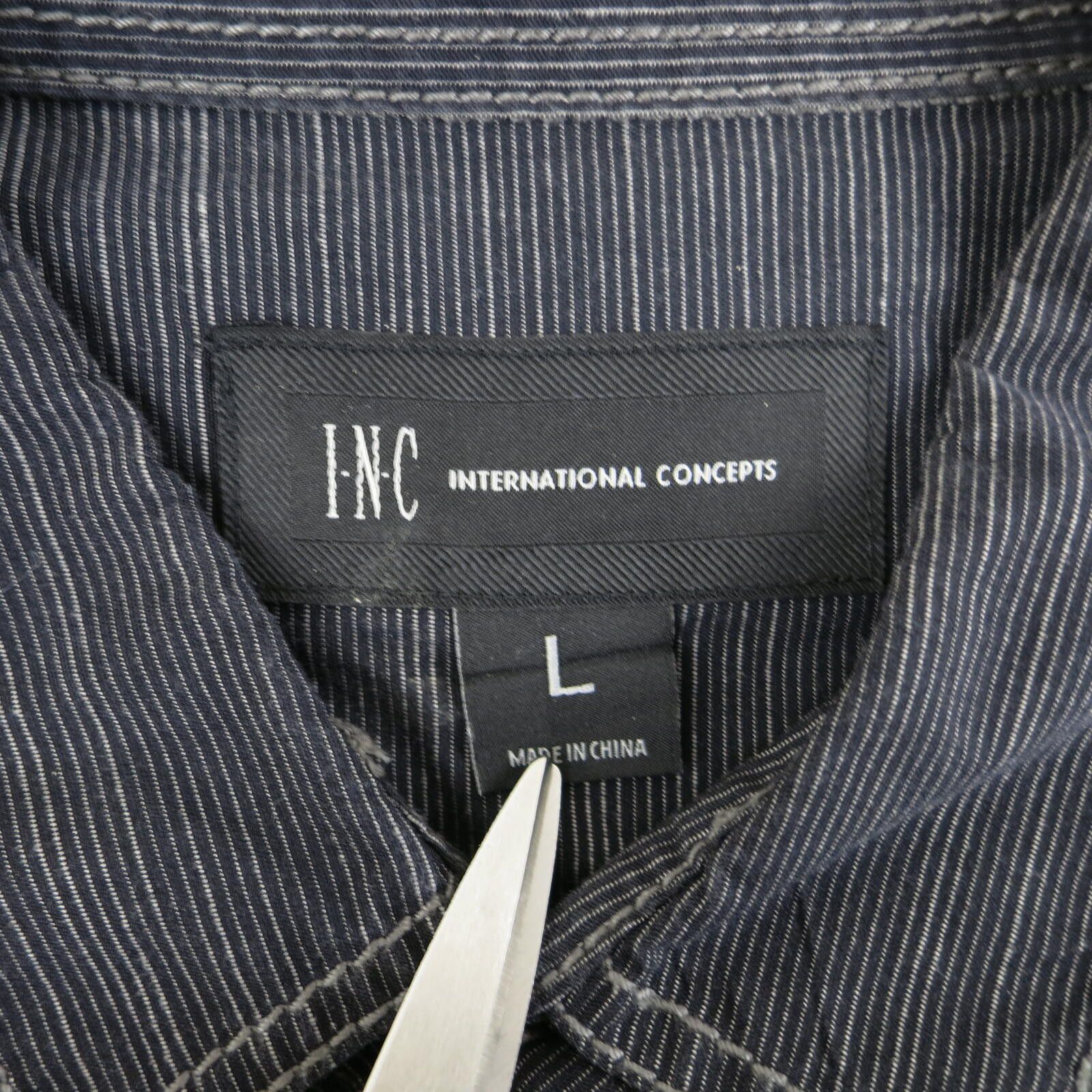 Other INC Men's Large Dark Gray Long Sleeve Button-Up Shirt Size US L / EU 52-54 / 3 - 5 Thumbnail