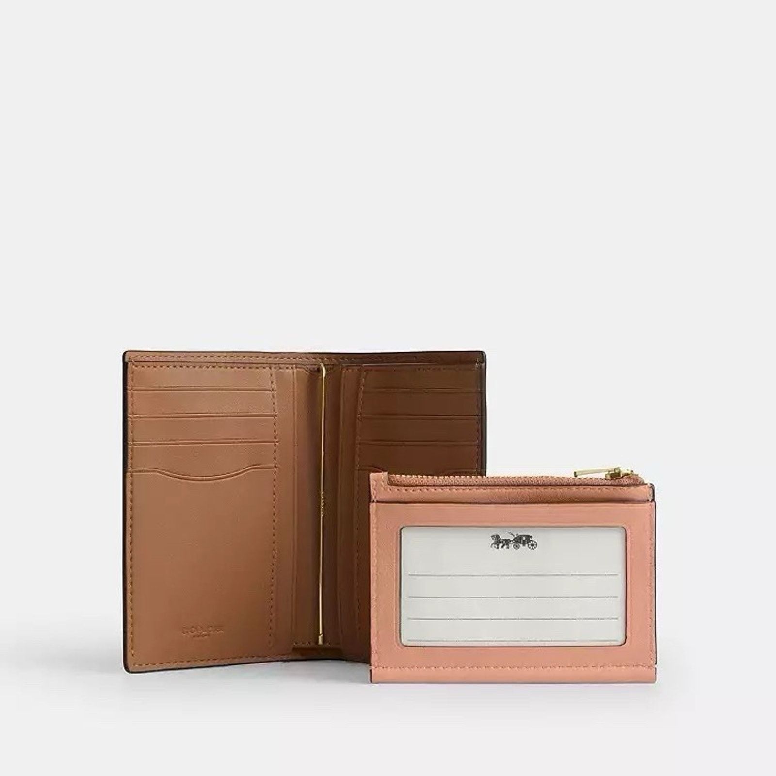 Coach NWT Coach 2-in-1 Wallet Smooth Leather CCL71 Gold/Light Pink Size ONE SIZE - 7 Thumbnail