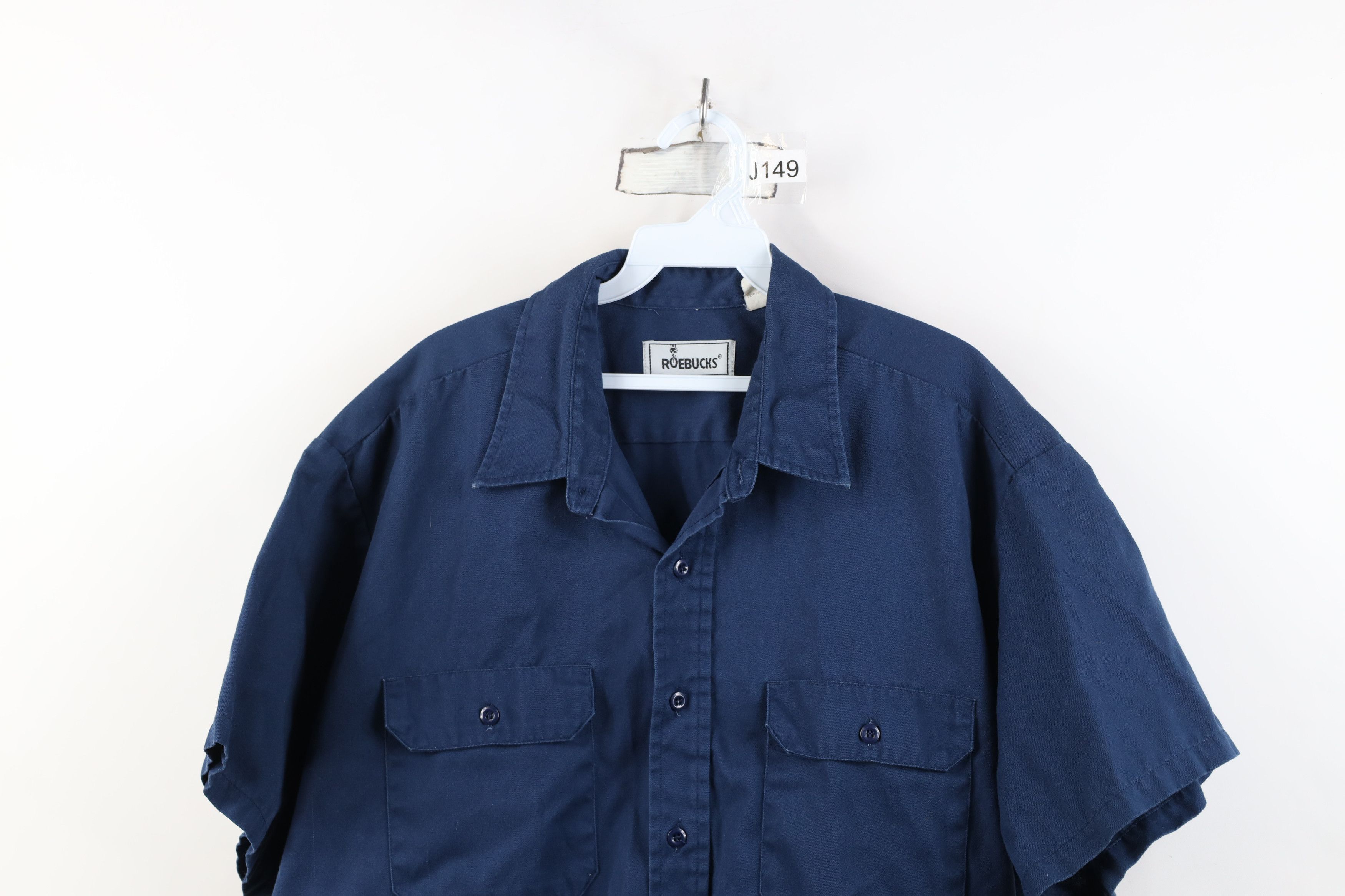 Vintage Vintage 90s Streetwear Workwear Mechanic Button Shirt Blue Size US XXL / EU 58 / 5 - 2 Thumbnail