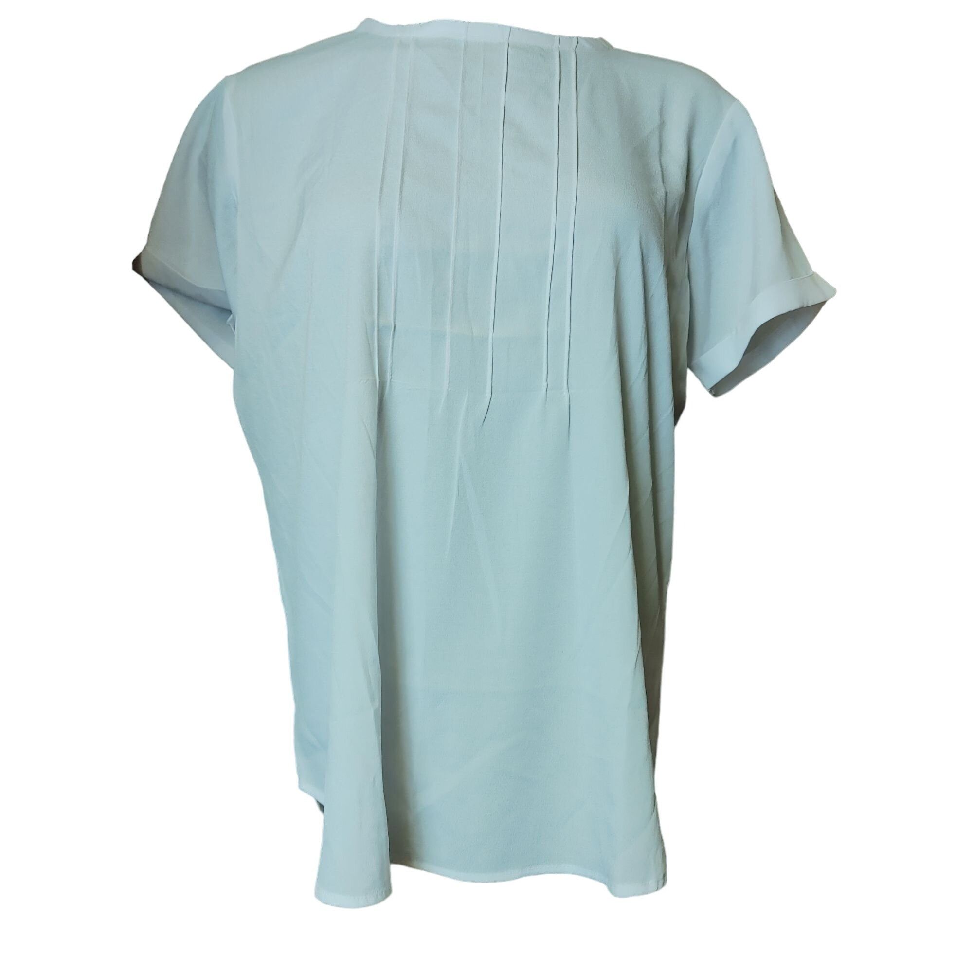 Other CW CLASSIC Womens L White Pleated Front Short Cuffed Sleeve Size L / US 10 / IT 46 - 1 Thumbnail