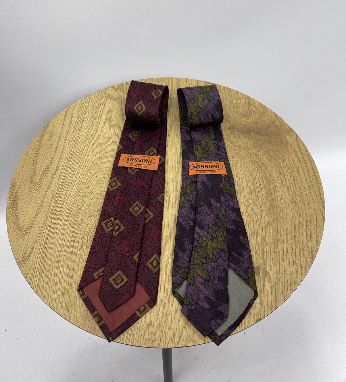 2 Lot Missoni Cravatte Tie Vintage 80s Multicolor