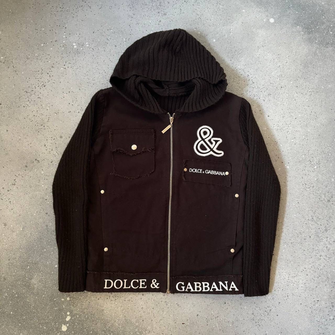 Dolce & Gabbana × Vintage D&G Dolce & Gabbana Vintage Brown Knit Zip Sweatshirt Jacket Size M / US 6-8 / IT 42-44 - 1 Thumbnail