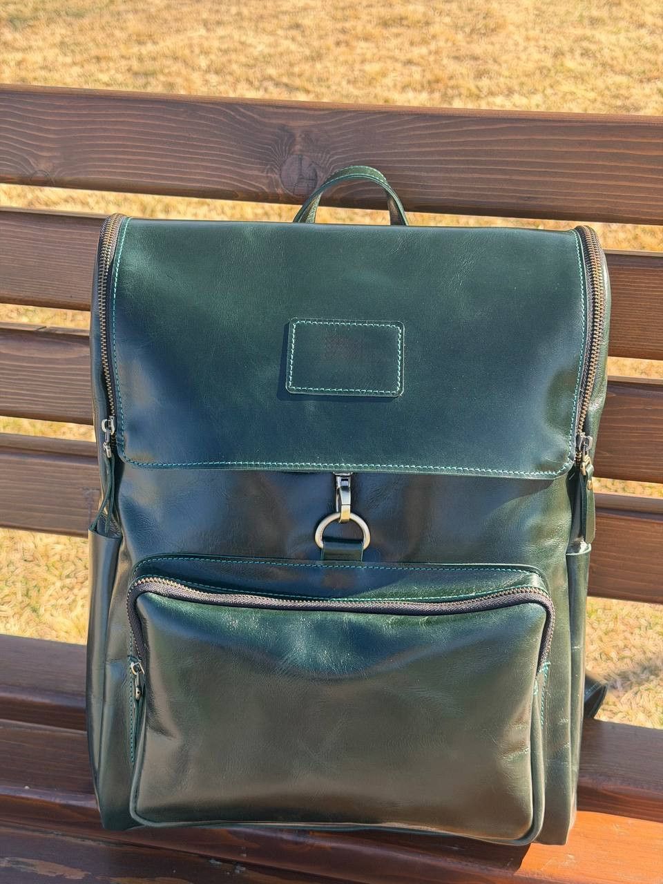 Handmade Leather backpack. Genuine leather Size ONE SIZE - 6 Thumbnail