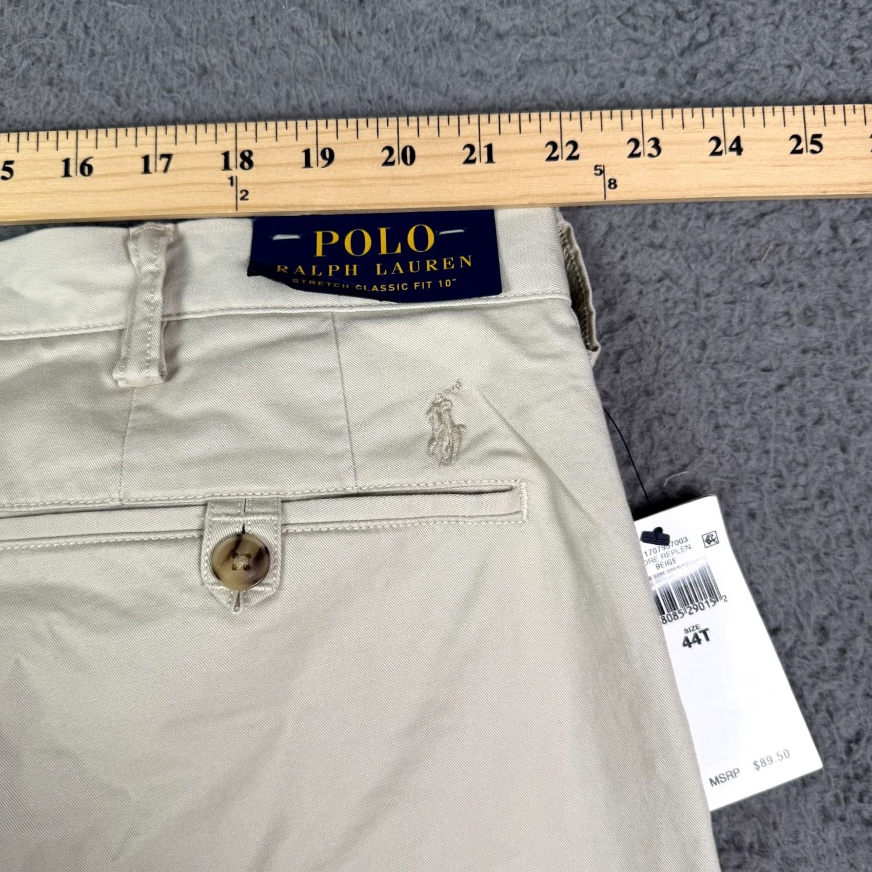 Polo Ralph Lauren Polo Ralph Lauren Shorts Mens 44 Beige Stretch Cotton Twill Chino 44T NEW Size US XXL / EU 58 / 5 - 5 Thumbnail