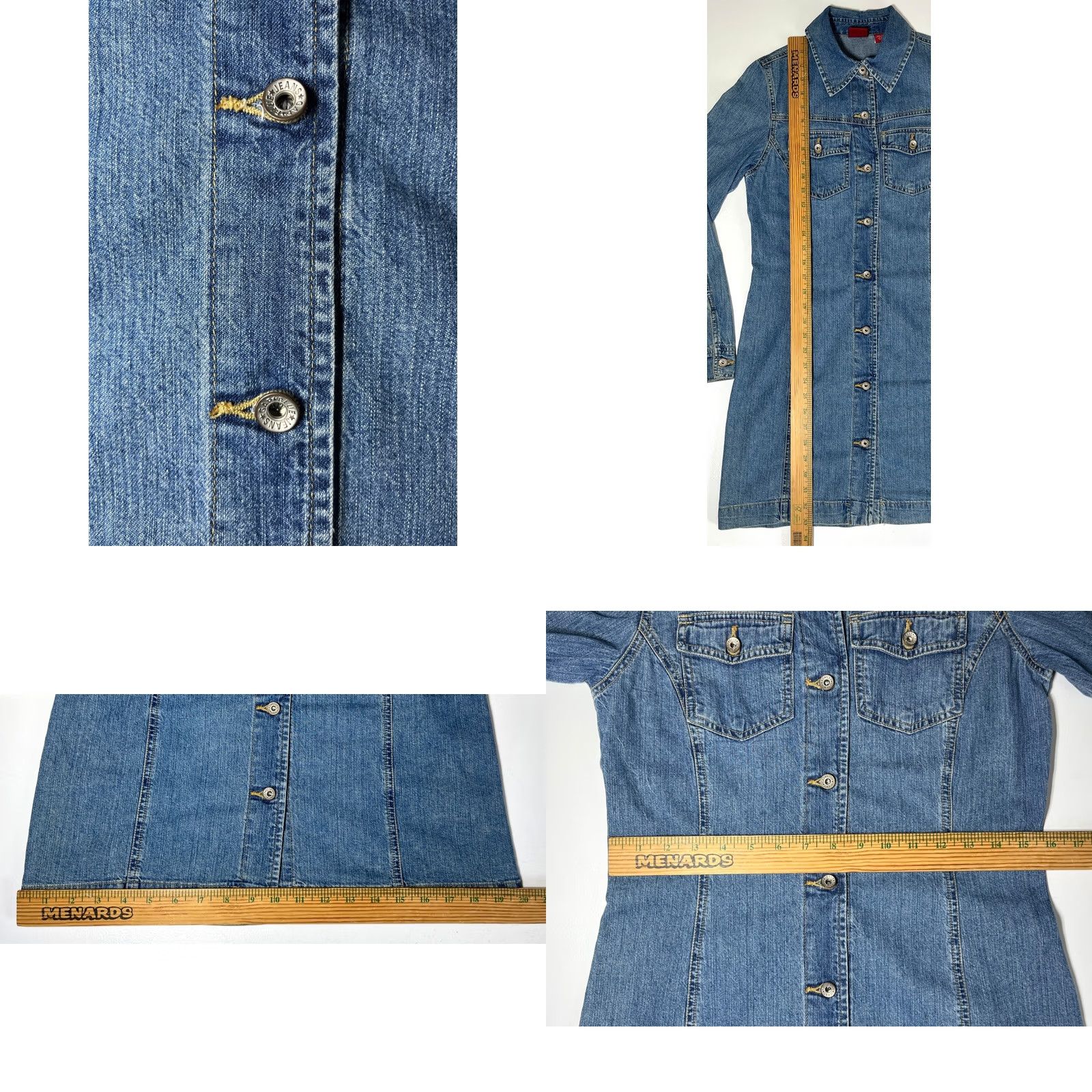 Gap VINTAGE GAP Women’s Denim Dress Blue 4 Jeans Pockets 90s City Classic Jacket Dress Womens Size 27" / US 4 / IT 40 - 8 Thumbnail