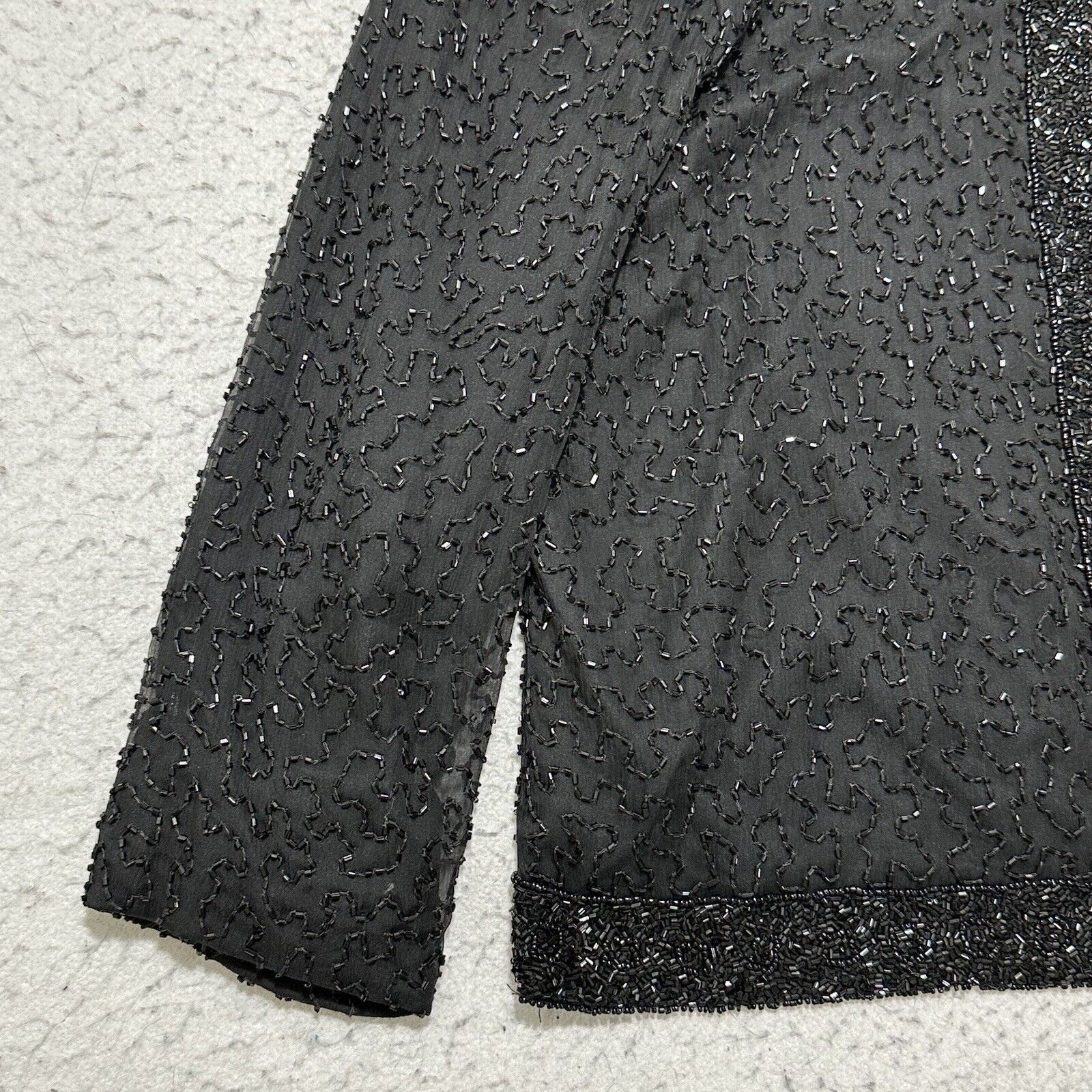 Vintage Vintage Stenay Medium Silk Bead Blazer Black Evening Jacket Size M / US 6-8 / IT 42-44 - 7 Thumbnail
