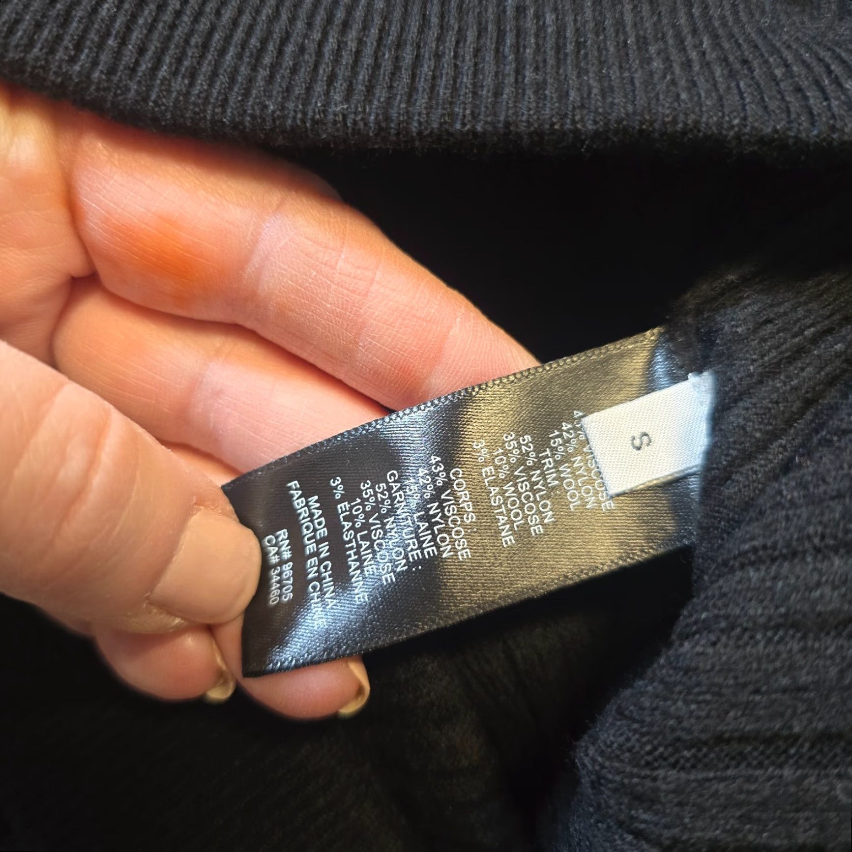 Rebecca Taylor Rebecca Taylor Pants Womens Small Black Wool Blend Ribbed Knit Flare Lounge Flared Ankle Size 28" / US 6 / IT 42 - 4 Thumbnail