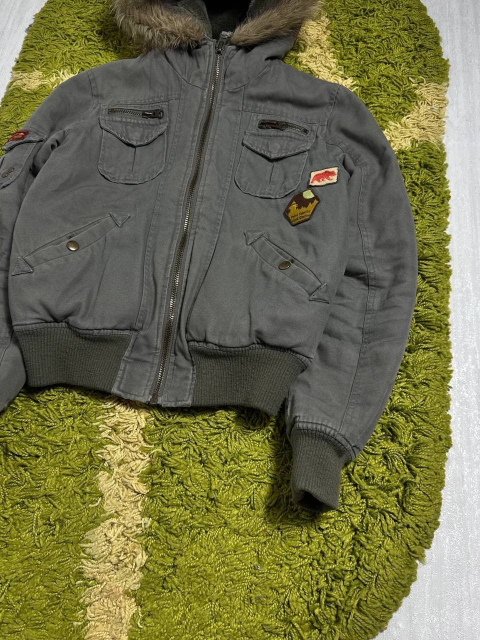 Japanese Brand Vintage Japanese Washed Cropped Fur LGB Style Bomber Jacket Size L / US 10 / IT 46 - 2 Thumbnail