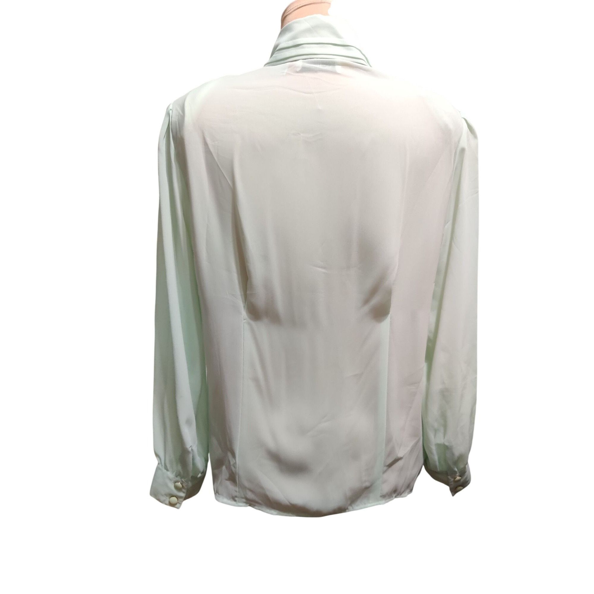 Vintage Vintage Plus Size 18 Mint Green Blouse Double Breasted Butto Size XXL / US 16-18 / IT 52-54 - 2 Thumbnail
