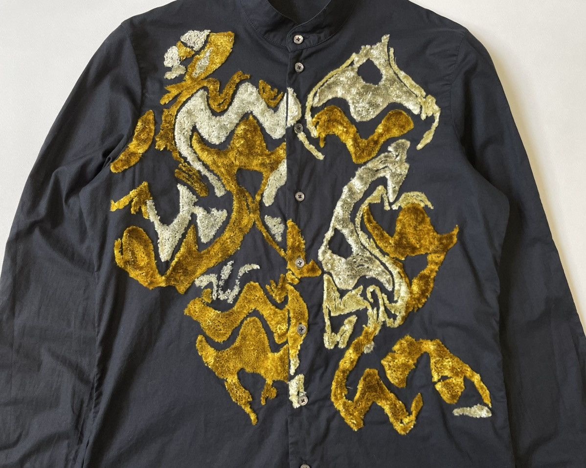 Ann Demeulemeester ‘Abstract Flocked Print’ Black Shirt Size US S / EU 44-46 / 1 - 6 Thumbnail