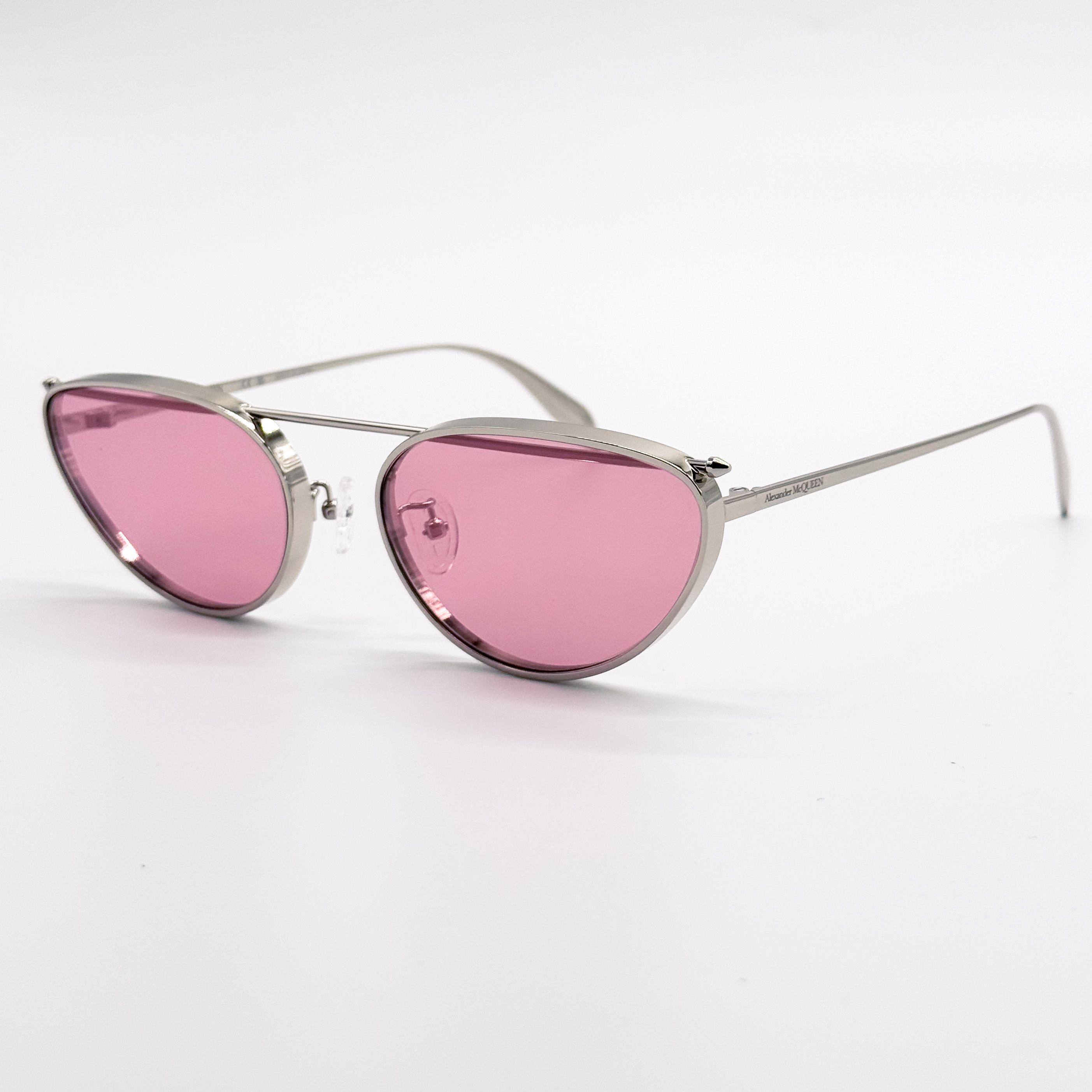 Alexander McQueen NEW ALEXANDER MCQUEEN AM0424S 003 SILVER WOMAN SUNGLASSES Size ONE SIZE - 3 Thumbnail