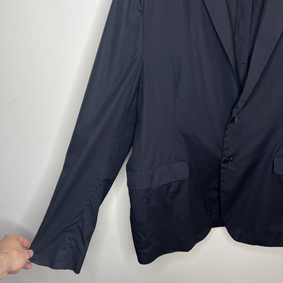 Acne Studios Acne Studios Antibes Cotton Single Breasted Navy Blazer Size 40R - 4 Thumbnail