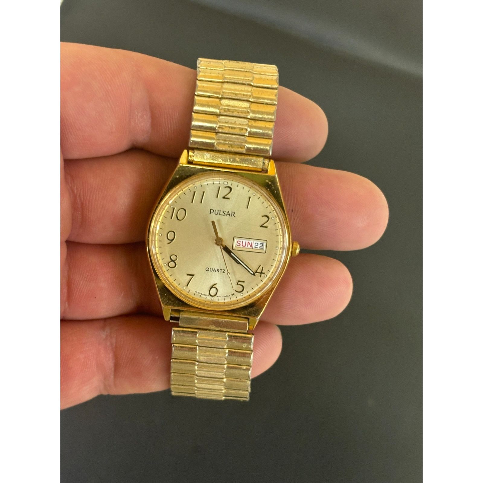 Pulsar Pulsar V533-8A70 Gold Tone Men’s Watch! New Battery! Size ONE SIZE - 3 Thumbnail