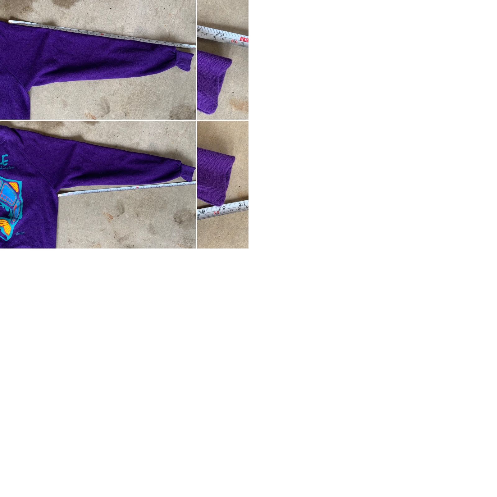 Jerzees VINTAGE Seattle Washington Sweatshirt Seattle Shirt Co USA L Purple Graphic Jerzees 50/50 Cotton Blend Sweatshirt Mens Womens - 1980s Size L / US 10 / IT 46 - 9 Thumbnail