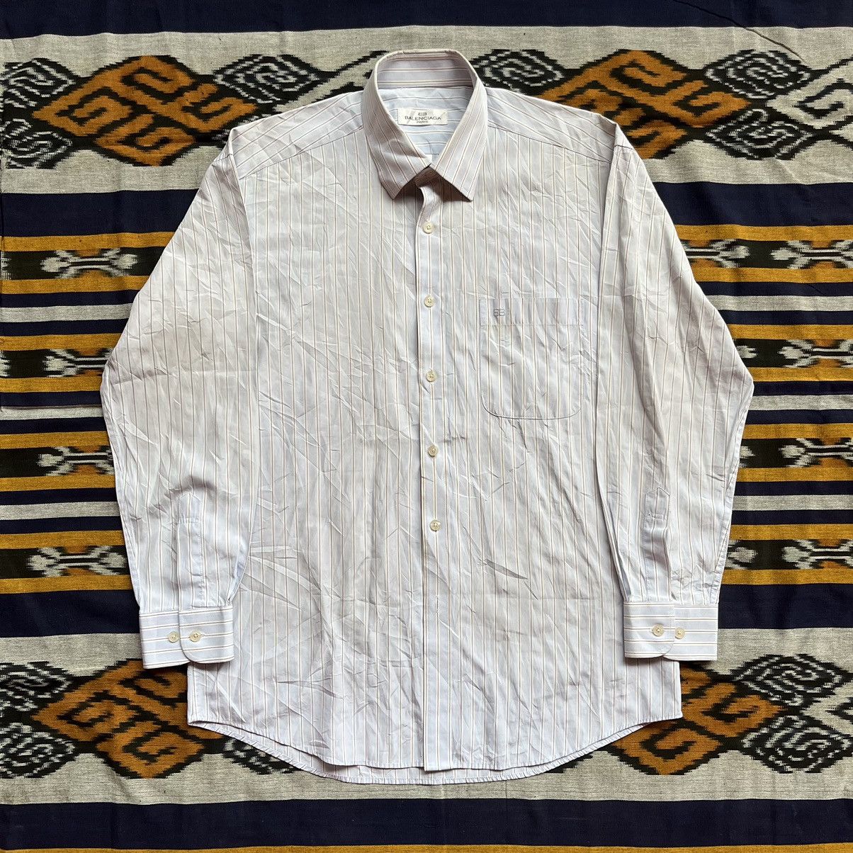 Balenciaga Balenciaga Button Up Stripe Shirt Size US L / EU 52-54 / 3 - 5 Thumbnail