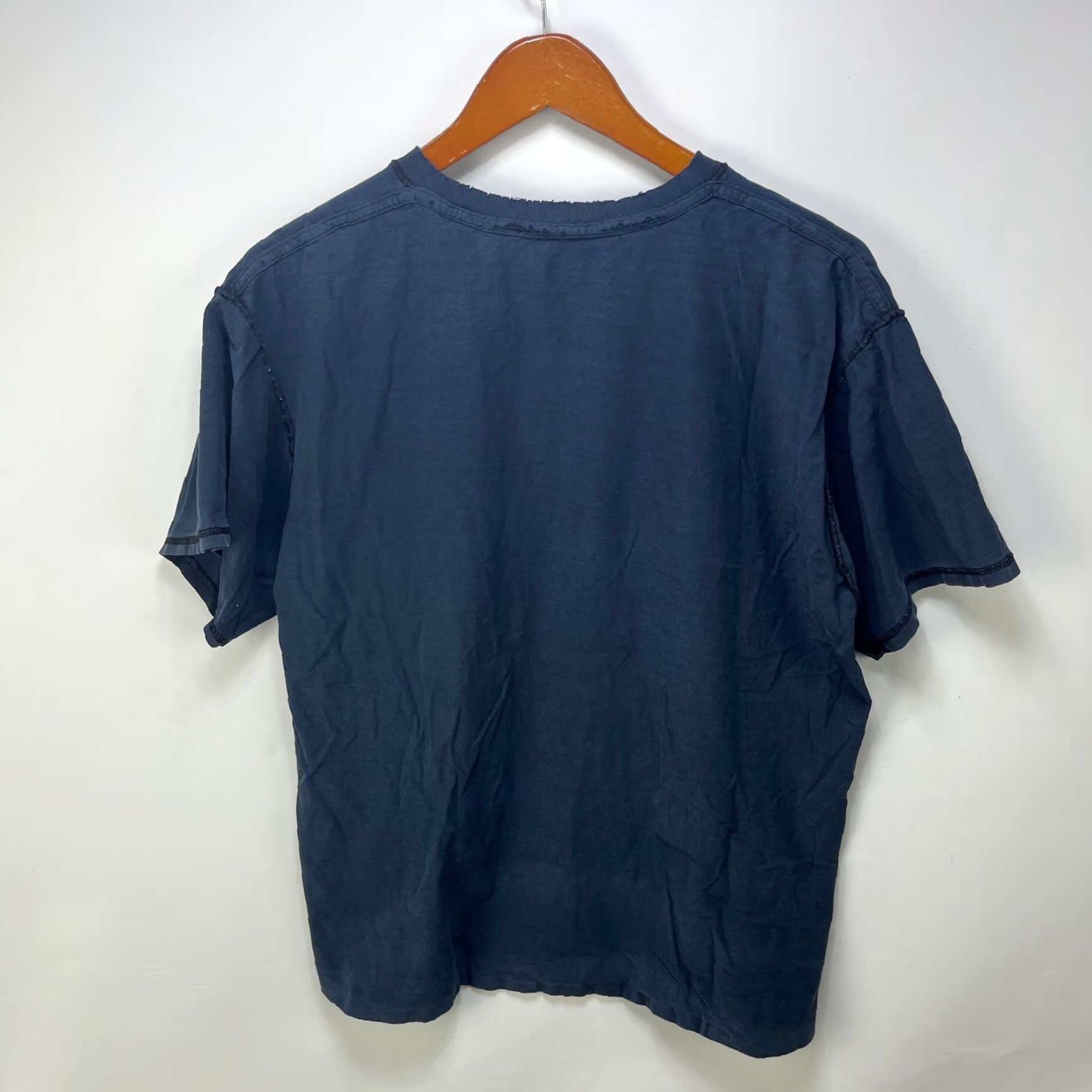 Sideout VINTAGE 90s Sun Faded Inside Out Blank Black T Shirt Large XL Men Shirt Crew Neck Short Sleeve Cotton Logo All Seasons Size US L / EU 52-54 / 3 - 6 Thumbnail
