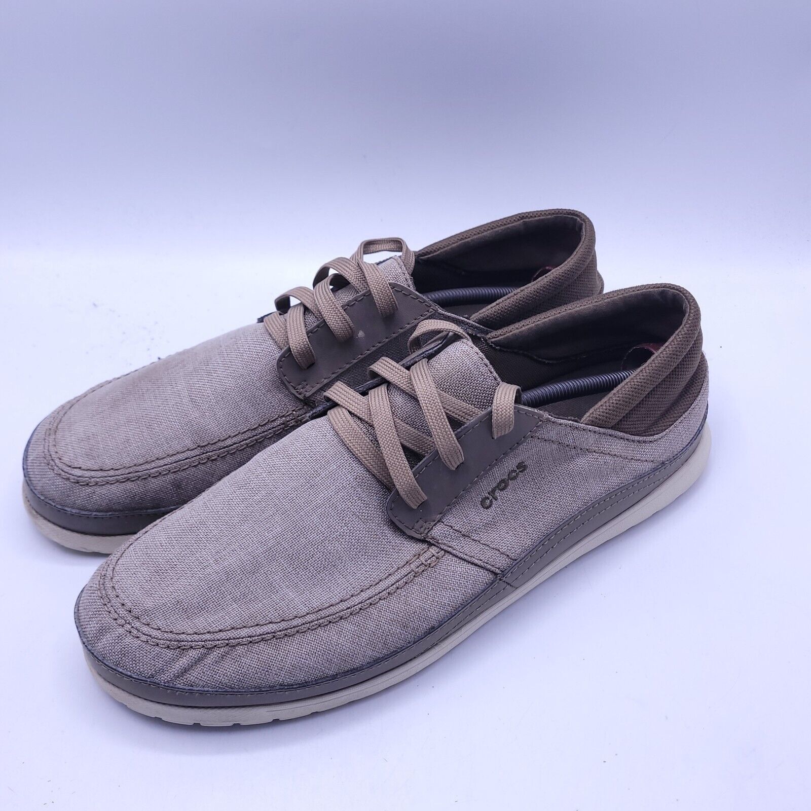 Crocs Crocs Santa Cruz Canvas Shoe Mens Size 13 204837 Beige Size US 13 / EU 46 - 1 Thumbnail