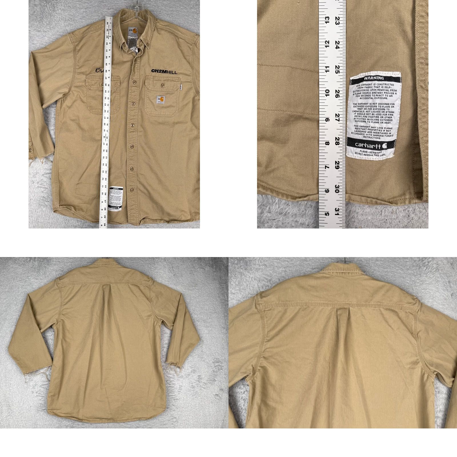 Carhartt Carhartt Shirt Men Large Beige Long Sleeve Button-Up Cotton Blend Fire Resistant Size US L / EU 52-54 / 3 - 9 Thumbnail
