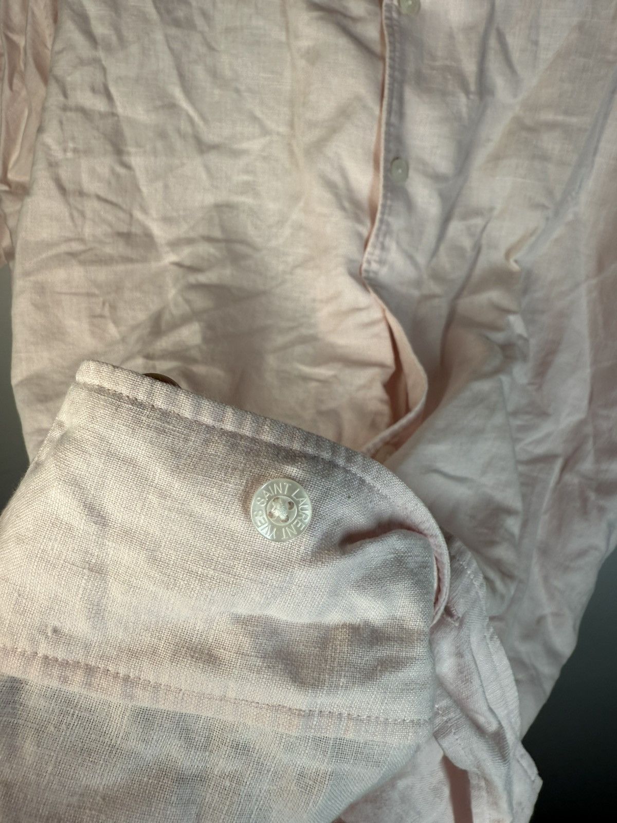 Yves Saint Laurent Linen YSL Shirt Short Sleeve Button Up Collar Vintage y2k Size US XL / EU 56 / 4 - 9 Thumbnail