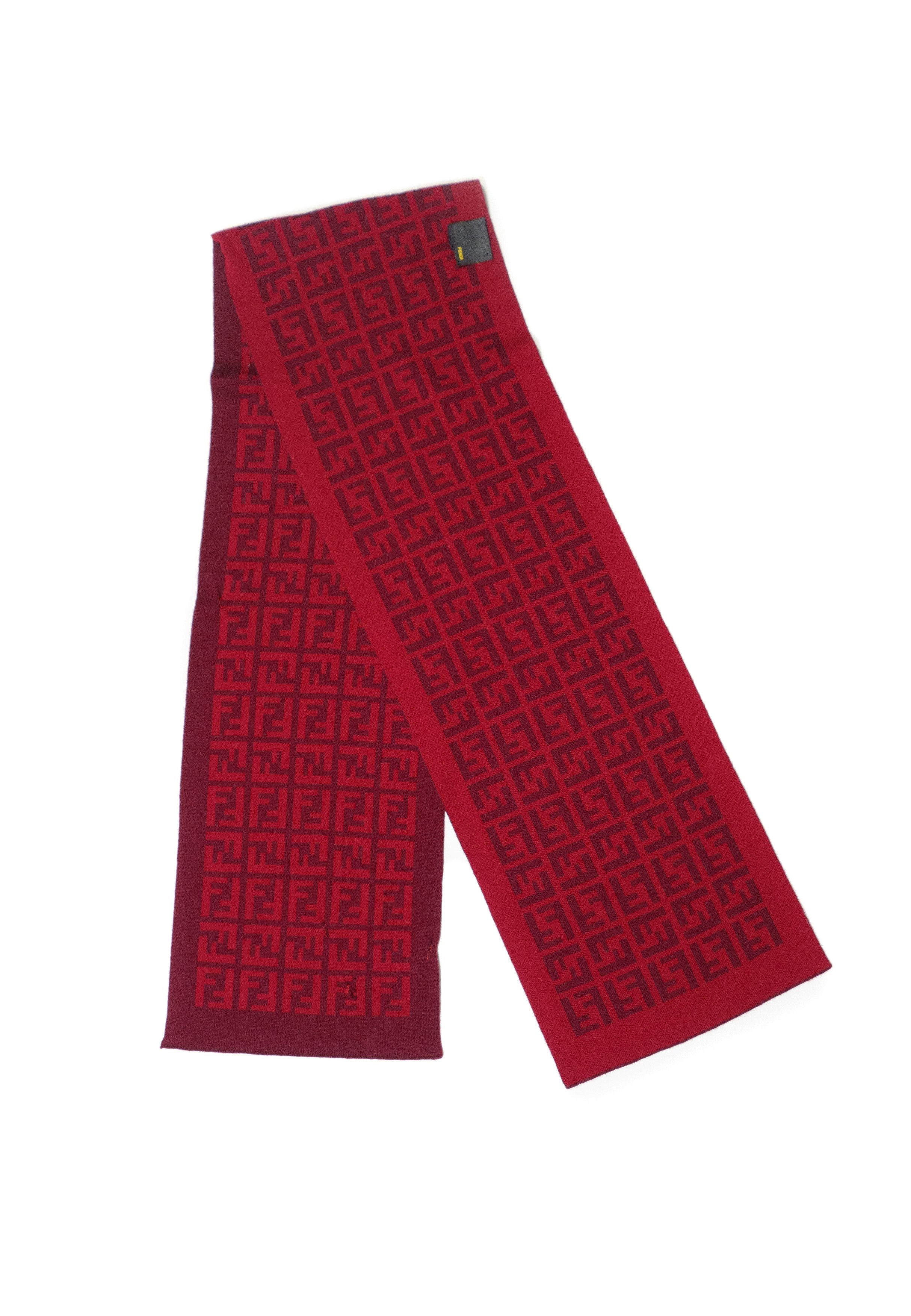 Fendi 00s FF Logo Zucca Monogram Wool Scarf Size ONE SIZE - 2 Thumbnail